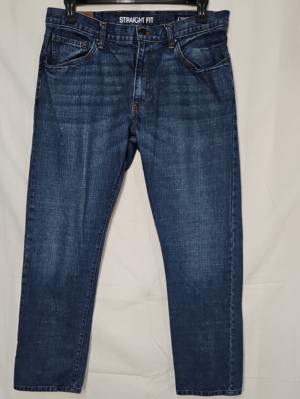 Chaps Men's Straight Fit Jeans in Dark Blue Wash